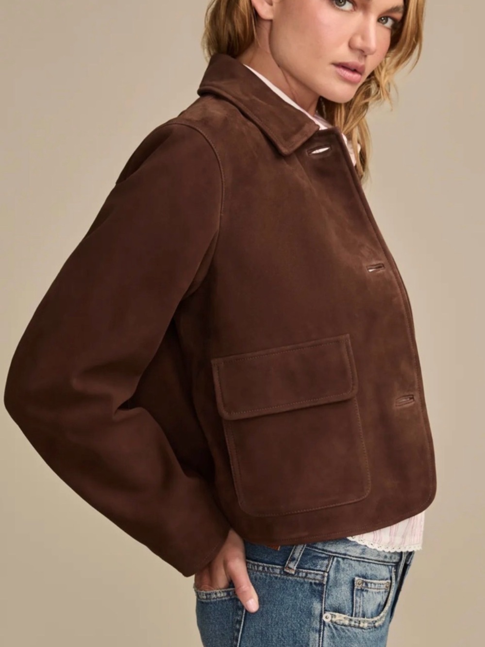 Lucky Brand Suede Jacket - Chocolate Brown | Sz Med